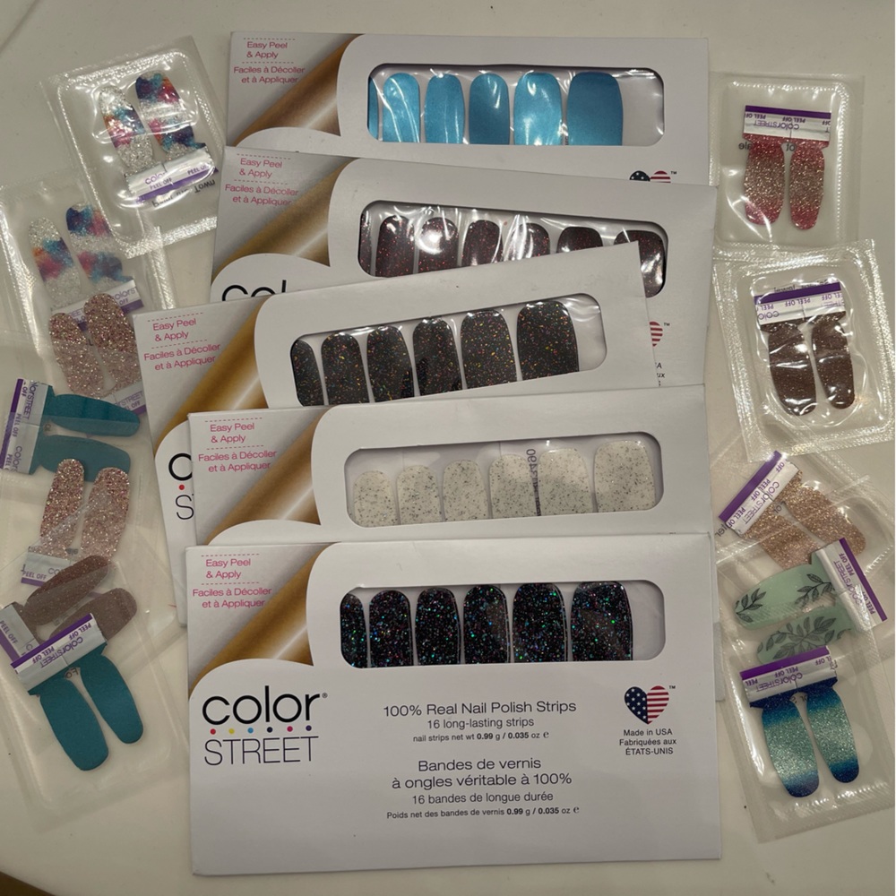 Lot of 5 sets of Color Street nail polish. 12 2pc samples included for FREE!